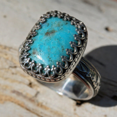 Sky Blue Turquoise Ring    Size 7 1/2