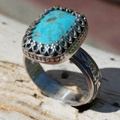 Sky Blue Turquoise Ring    Size 7 1/2