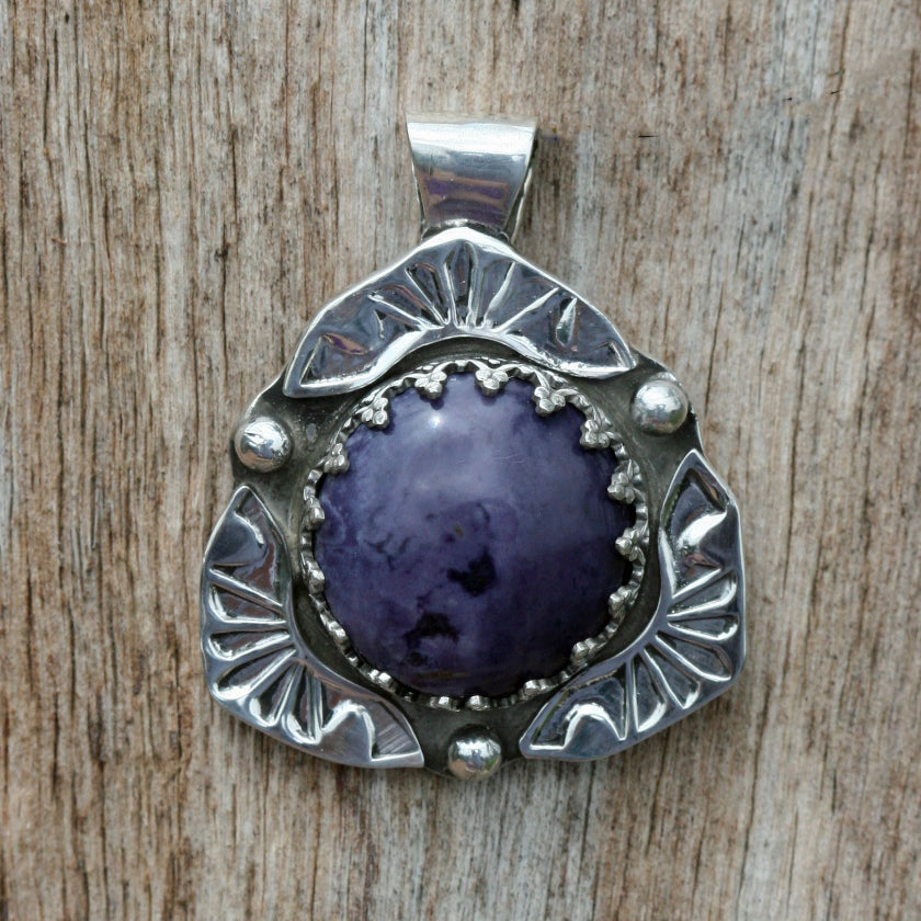 purple pendant tiffany sun moon sterling hand carved boho jewelry
