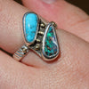 True Love Boulder Opal and Turquoise Ring   Size 8