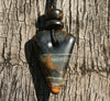 Mans pendant Tigers Eye hand carved style jewelry manly