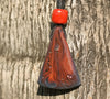 Obsidian Pendant With red Flames