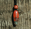 red pendant Sonora sunrise sunset Malachite and Azurite hand carved stone Boho