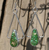 Simple and Elegant Green Turquoise Earrings
