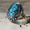 Kingman Turquoise Ring Size 8 - Boho Gypsy Southwest