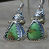 Heart Turquoise Earrings - Sterling Silver with 18k Gold