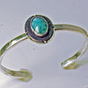 Cuff Bracelet - Blue Peruvian Opal - Sterling Silver - Bohemian Jewelry , Gypsy