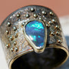 Flash Boulder Opal Ring - Size 8 1/4