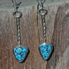 dangle turquoise earrings simple sterling silver handmade boho gypsy festival fashion