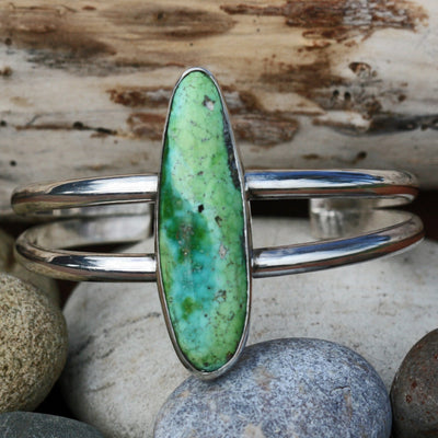turquoise green turquoise cuff bracelet boho gypsy jewelry handmade sterling