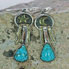 earrings dangle star moon lightning turquoise 18k gold sterling silver Boho jewelry